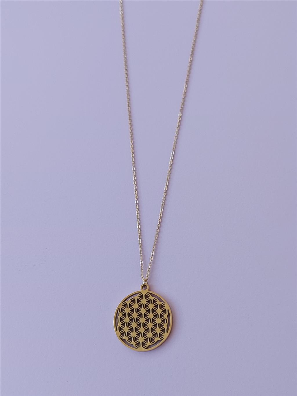 ÇELİK Yaşam Çiçeği Gold Kolye+i