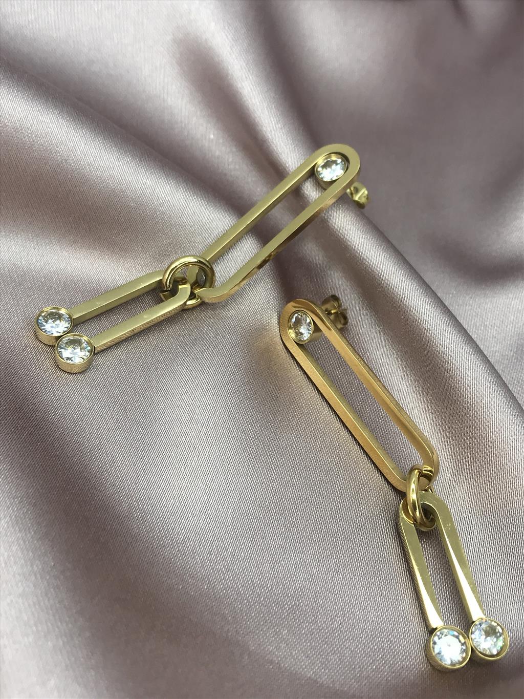 ÇELİK Pırlanta Gold Küpe+i
