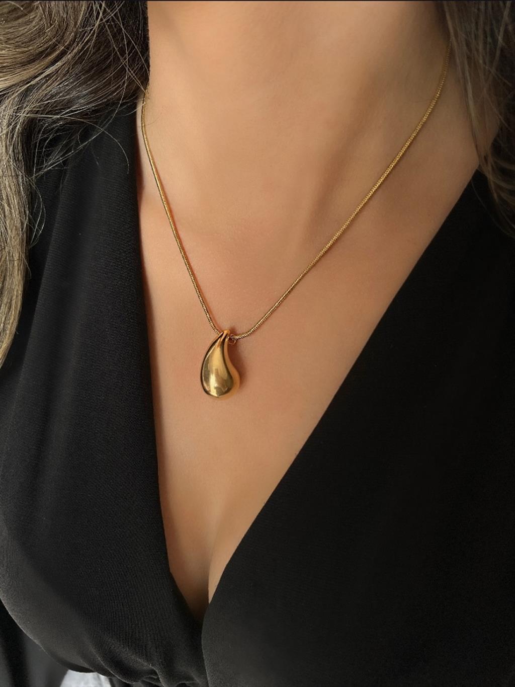 ÇELİK Bottega Damla Gold Kolye 40-45 cm+i